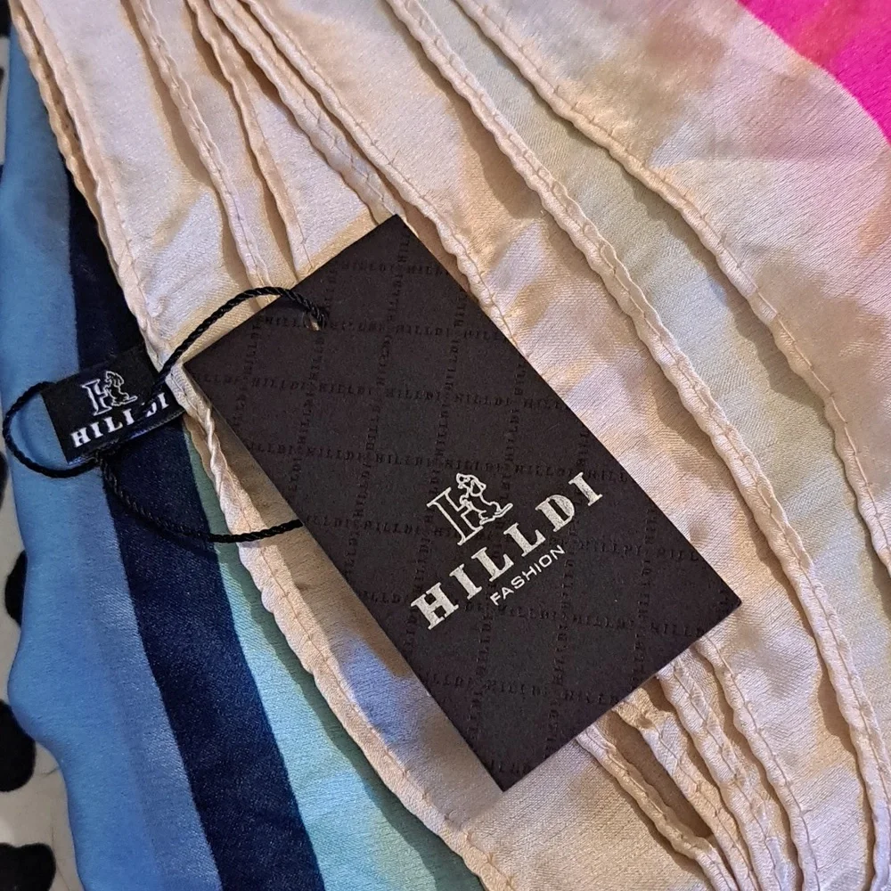 Multicolor Silk Scarf With A Horse Motif